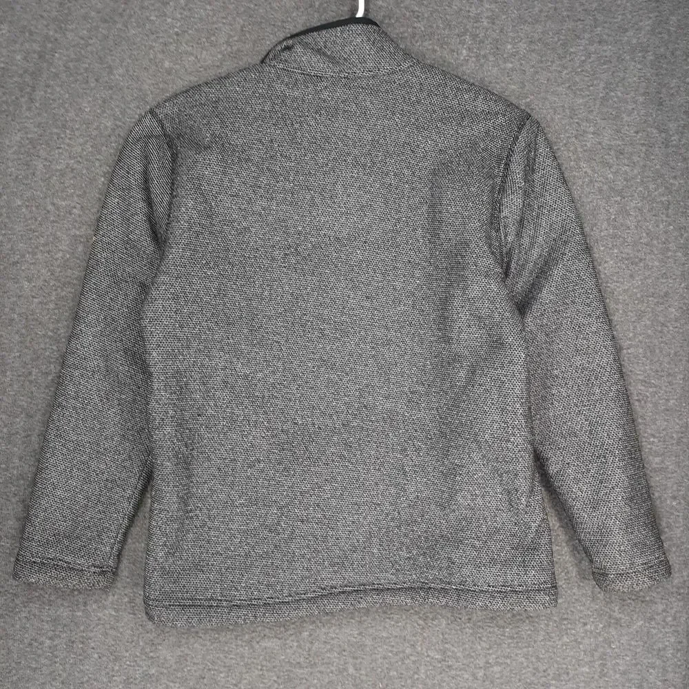 Orvis 1/4 Zip Pullover sweater Adult L‎ black gray Sherpa Lined mens casual